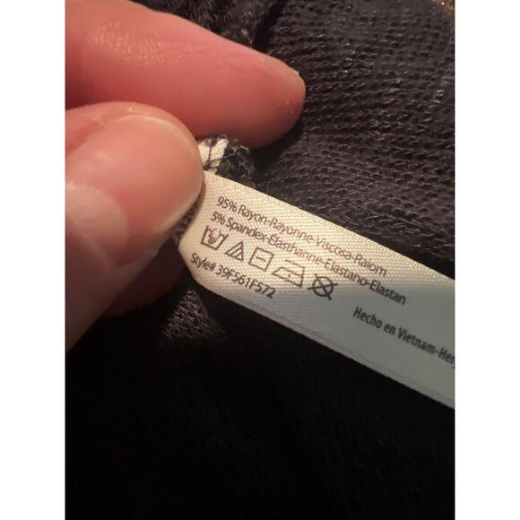 Free People Weekends Layering Top Navy 3/4 Sleeve Scoop‎ Neck Boho Tunic M - Picture 4 of 8